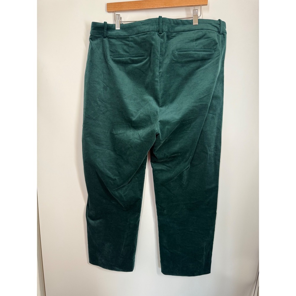 J. CREW Factory Kallie Pants Velvet Emerald Green Size 18‎ Straight Leg Trouser - Picture 8 of 12